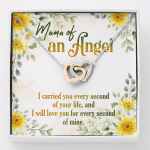 Mama Of An Angel Miscarriage Memorial Interlocking Hearts Pendant Necklace - Bereavement Remembrance Jewelry - Interlocking Hearts Necklace