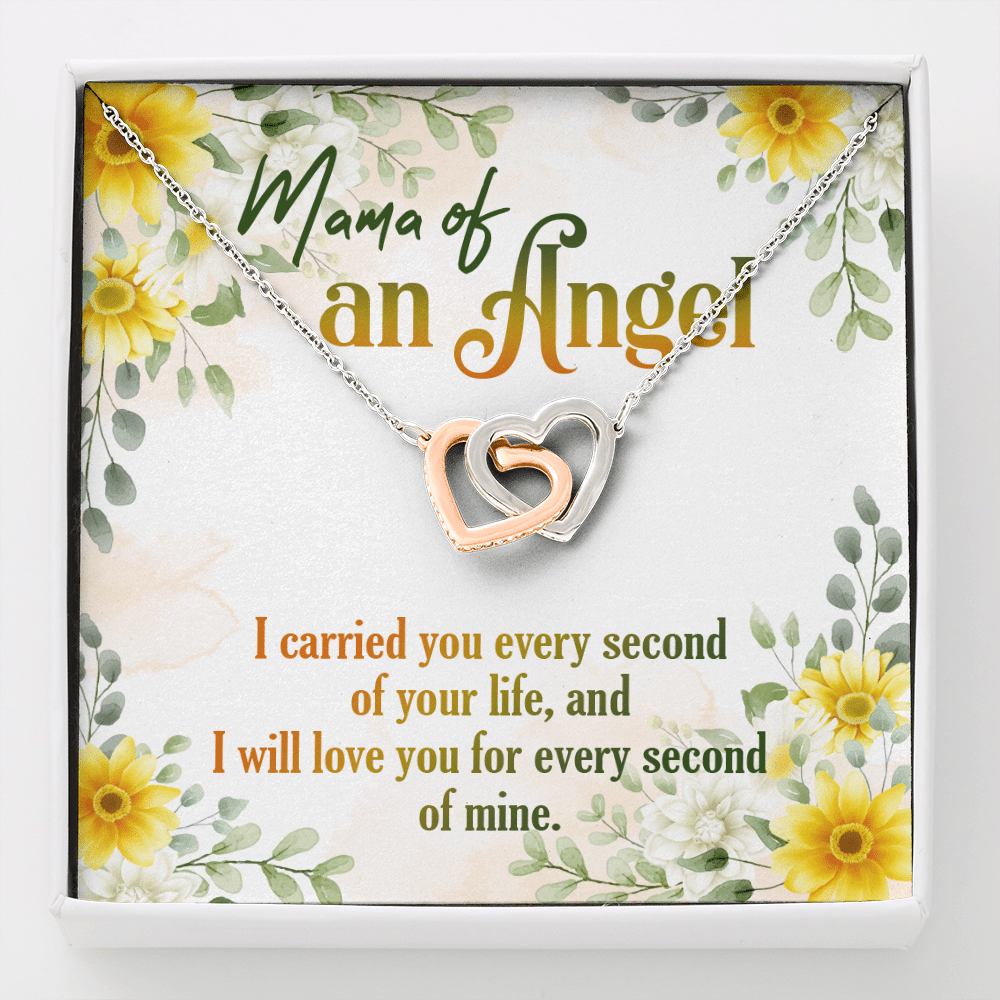 Mama Of An Angel Miscarriage Memorial Interlocking Hearts Pendant Necklace - Bereavement Remembrance Jewelry - Interlocking Hearts Necklace