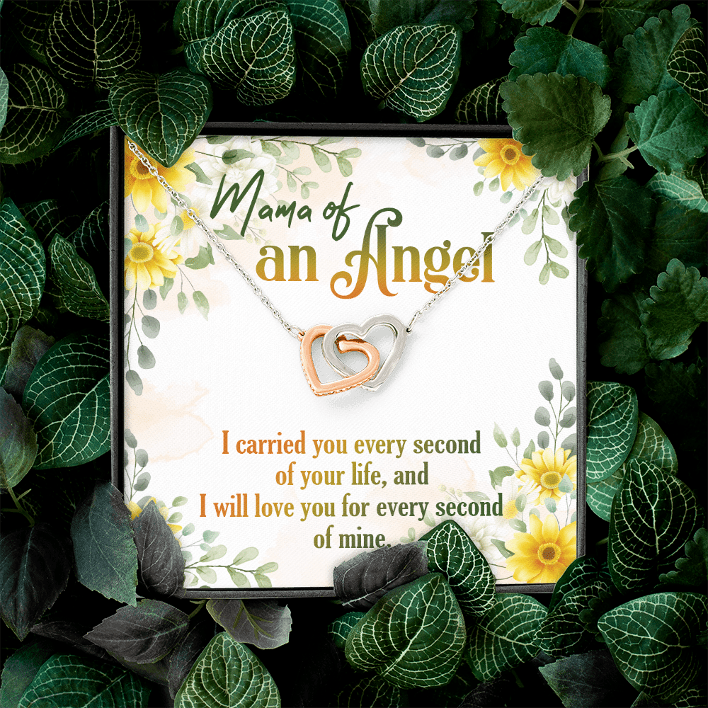 Mama Of An Angel Miscarriage Memorial Interlocking Hearts Pendant Necklace - Bereavement Remembrance Jewelry