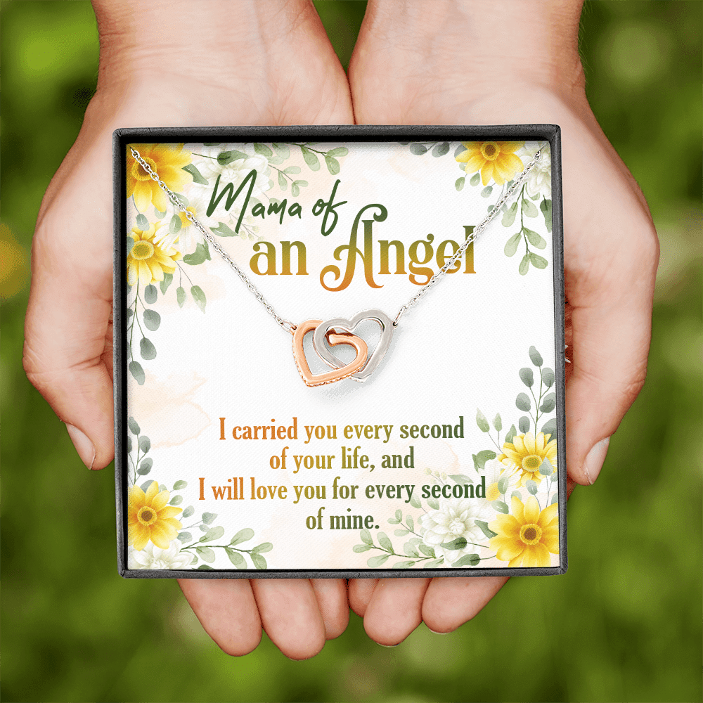 Mama Of An Angel Miscarriage Memorial Interlocking Hearts Pendant Necklace - Bereavement Remembrance Jewelry
