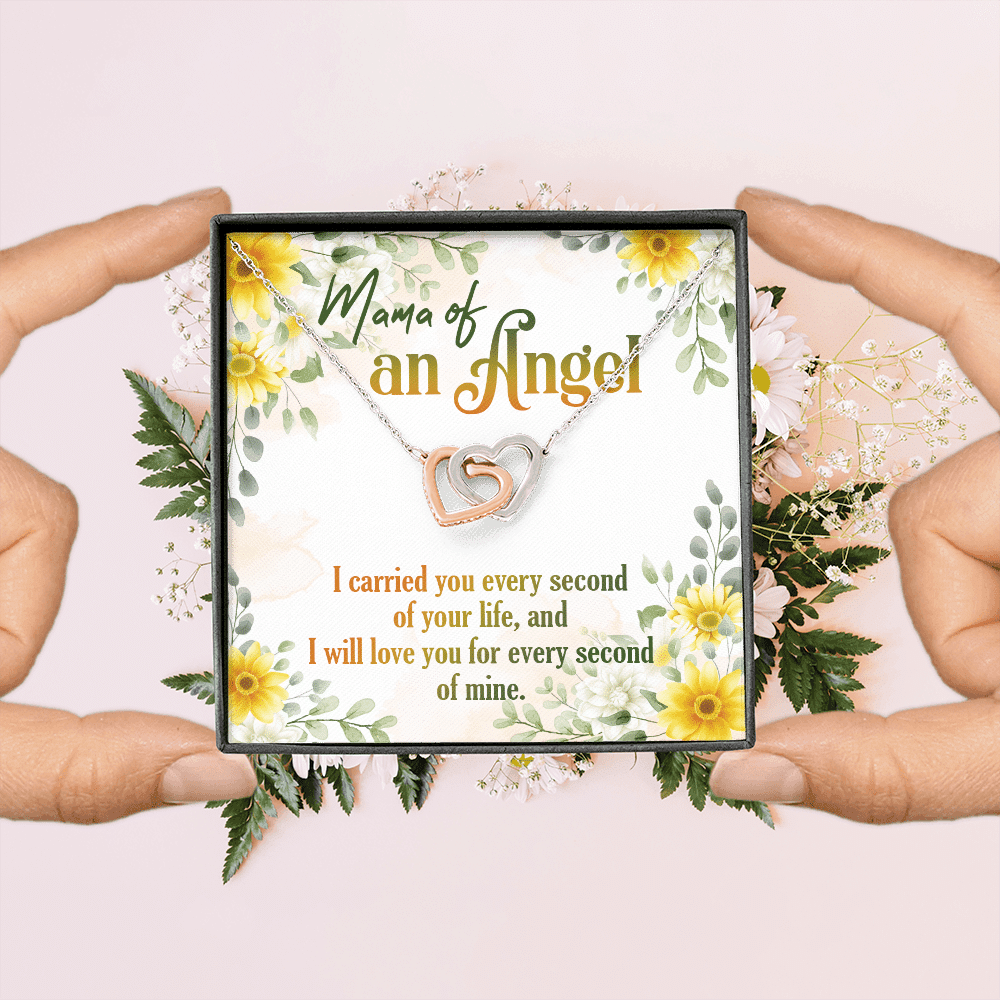 Mama Of An Angel Miscarriage Memorial Interlocking Hearts Pendant Necklace - Bereavement Remembrance Jewelry