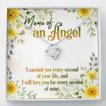 Mama Of An Angel Miscarriage Memorial Love Knot Necklace - Stillborn Bereavement Remembrance Jewelry - Love Knot Necklace