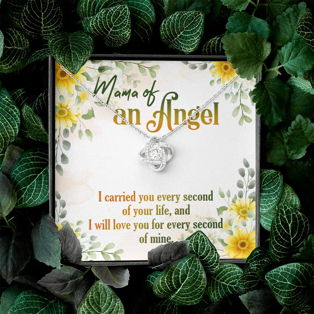 Mama Of An Angel Miscarriage Memorial Love Knot Necklace - Stillborn Bereavement Remembrance Jewelry