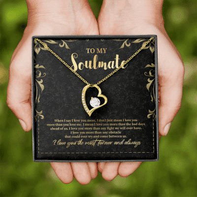 To My Soulmate Forever Love Pendant Necklace - Jewelry Gifts For Her Girlfriend Wife
