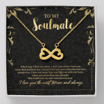 To My Soulmate Forever Infinity Love Necklace - Jewelry Gifts For Girlfriend Or Wife - Infinity Heart Necklace (18K Yellow Gold)