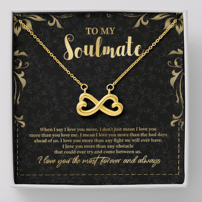 To My Soulmate Forever Infinity Love Necklace - Jewelry Gifts For Girlfriend Or Wife - Infinity Heart Necklace (18K Yellow Gold)