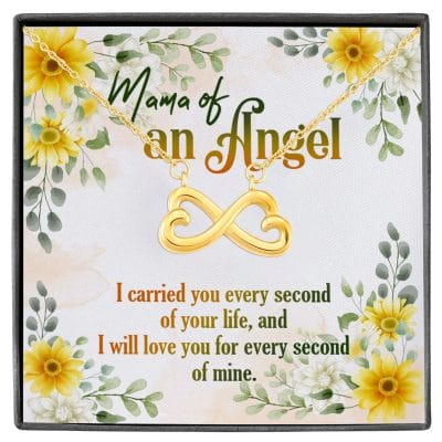 Mama Of An Angel Miscarriage Memorial Infinity Heart Pendant Necklace - Bereavement Remembrance Jewelry
