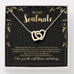 To My Soulmate Interlocking Hearts Pendant Necklace - Jewelry Gifts For Her Girlfriend Wife - Interlocking Hearts Necklace