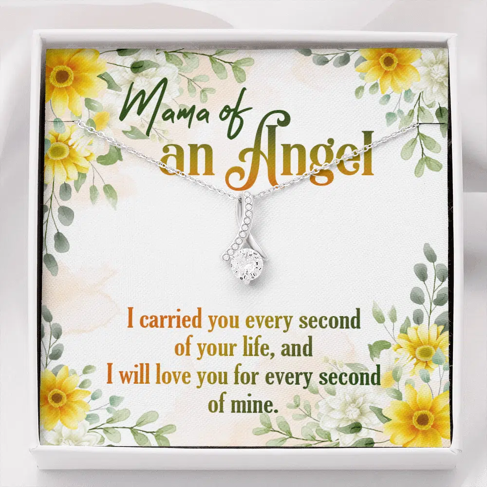 Mama Of An Angel Miscarriage Memorial Alluring Beauty Necklace - Stillborn Bereavement Remembrance Jewelry - Alluring Beauty Necklace
