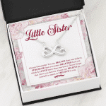 Little Sister Always Remember You Are Braver Than You Believe Stronger Than You Seem Infinity Heart Pendant Necklace