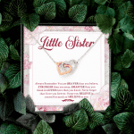 Little Sister Always Remember You Are Braver Than You Believe Stronger Than You Seem Interlocking Hearts Pendant Necklace