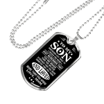 From Mom To My Son Whenever Life Tries to Knock You Down Dog Tag Pendant Necklace