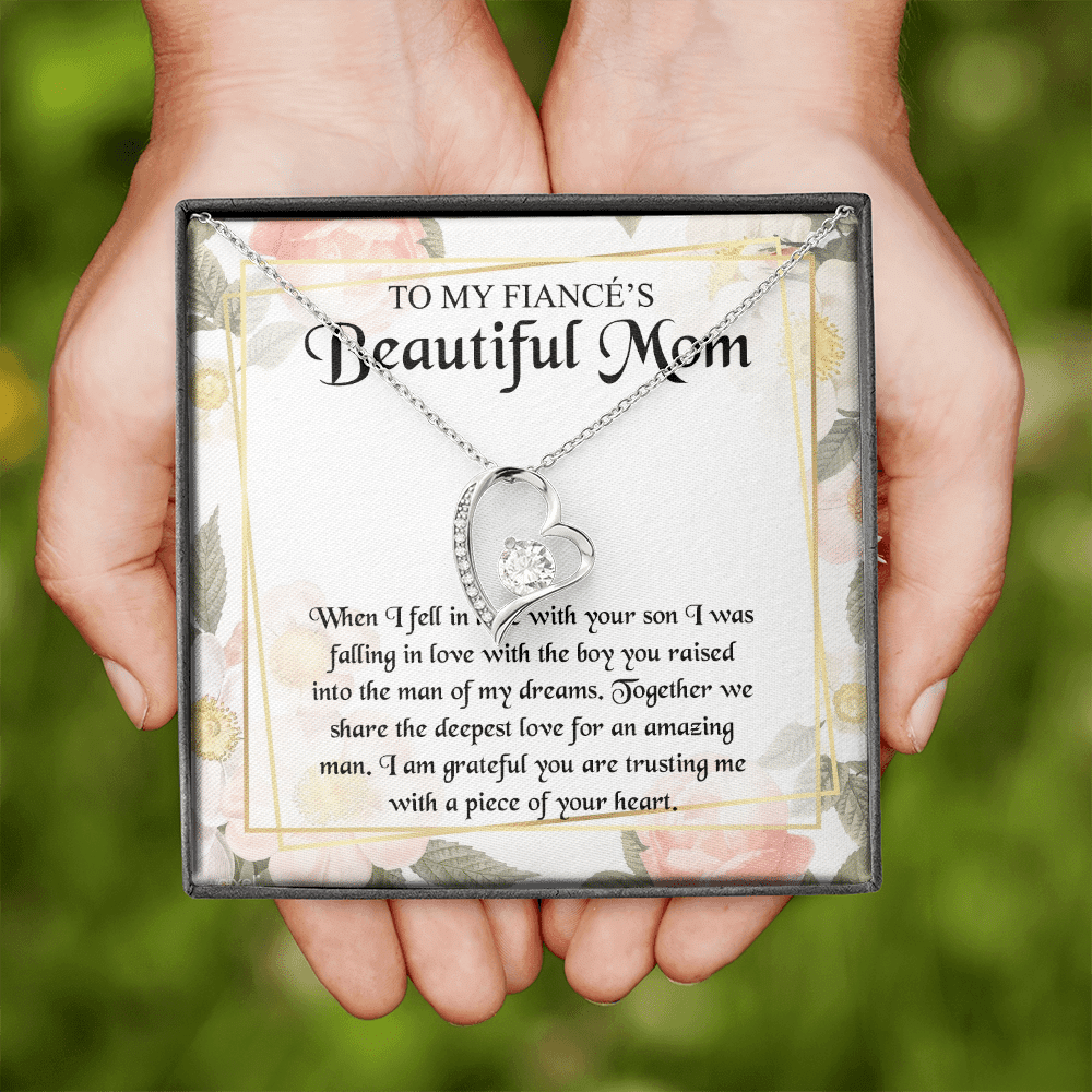 To My Fiancé's Beautiful Mom when I Fell in Love with Your Son Fiancé Mom Gifts Forever Love Pendant Necklace To My Fiancé's Beautiful Mom when I Fell in Love with Your Son Fiancé Mom Gifts Forever Love Pendant Necklace