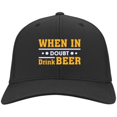 4VT. Beer When In Doubt, Black, Twill Cap