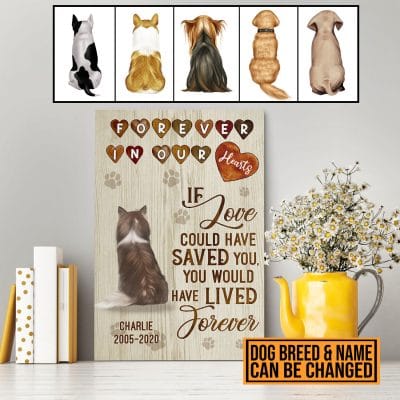 Personalized Forever In Our Hearts Dog Memorial Canvas Prints - Unframed Poster - Home Decor Wall Art