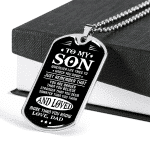 From Dad To My Son Whenever Life Tries to Knock You Down Dog Tag Pendant Necklace