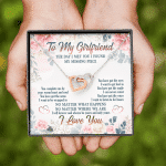 To My Girlfriend From Boyfriend Day I Met You I Found My Missing Piece Interlocking Hearts Pendant Necklace