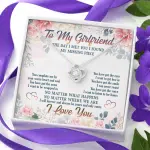 To My Girlfriend From Boyfriend The Day I Met You I Found My Missing Piece Love Knot Necklace Jewelry Gifts