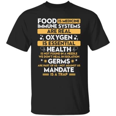 1VT. Food Is Medicine, Black, Unisex T-Shirt
