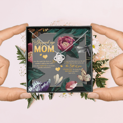 Stepped Up Mom One Who Made The Choice Love Another's Child As Their Own Love Knot Necklace