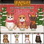 Personalized Cat Breeds Joy Hope Love Peace Christmas House Doormat - Custom Cat Christmas Outdoor Indoor Doormat