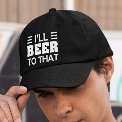 Alternative view of I'll Beer To That Funny Twill Cap - High-Profile Snapback Hat - Beer Lover Gifts