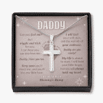 Daddy Can You Feel Me As I Wiggle And Kick For You Love You So Much Mommy's Bump Artisan Crafted Cross Necklace - Artisan Crafted Cross Necklace