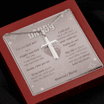 Daddy Can You Feel Me As I Wiggle And Kick For You Love You So Much Mommy's Bump Artisan Crafted Cross Necklace