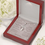 Daddy Can You Feel Me As I Wiggle And Kick For You Love You So Much Mommy's Bump Artisan Crafted Cross Necklace