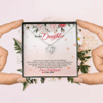 To My Daughter From Mom I Wish You The Strength To Face All The Challenges Love Knot Necklace Jewelry