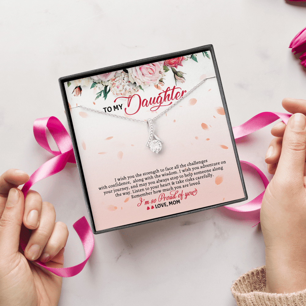 To My Daughter From Mom I Wish You The Strength To Face All The Challenges Alluring Beauty Necklace Jewelry