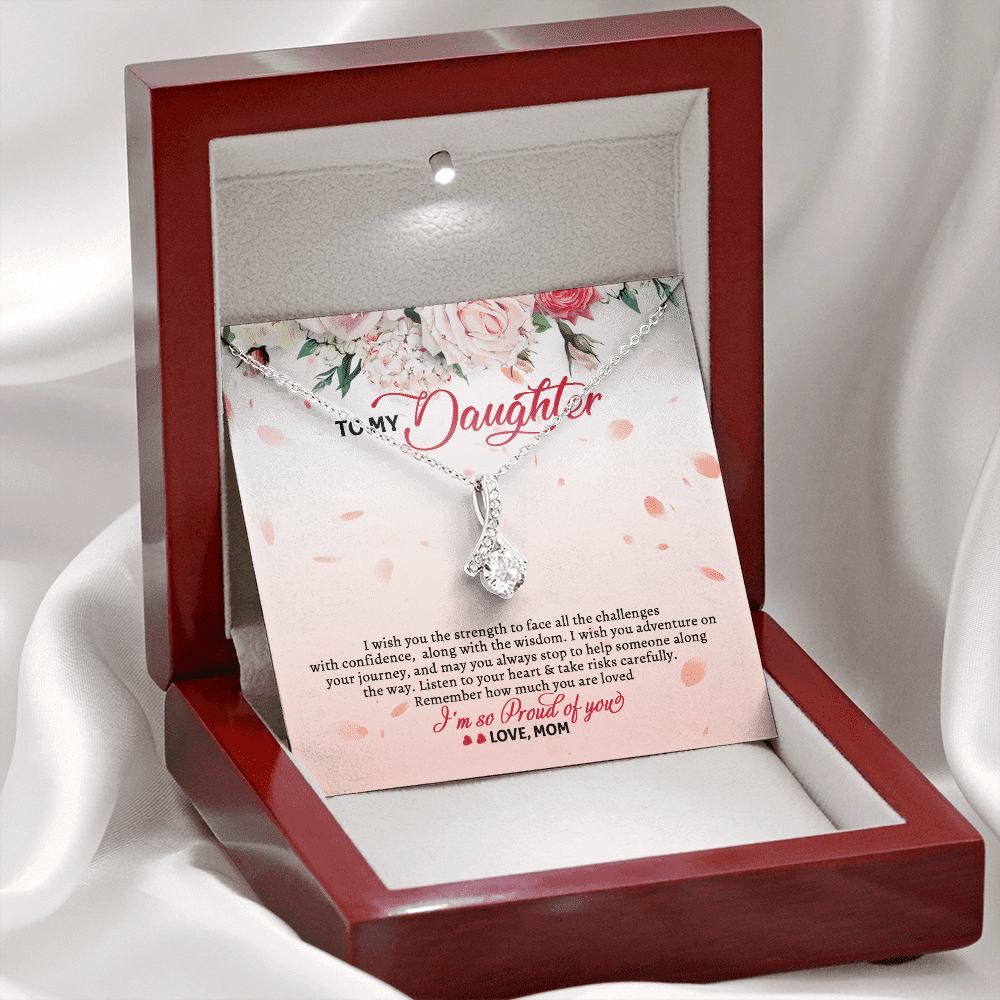 To My Daughter From Mom I Wish You The Strength To Face All The Challenges Alluring Beauty Necklace Jewelry