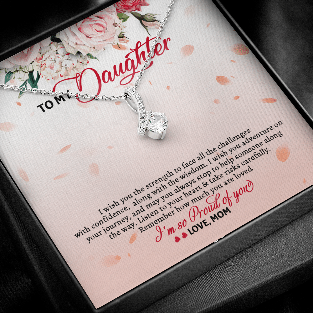 To My Daughter From Mom I Wish You The Strength To Face All The Challenges Alluring Beauty Necklace Jewelry
