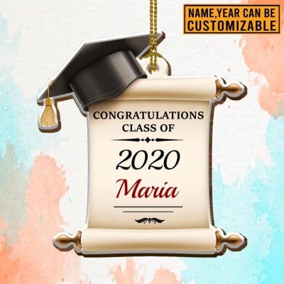 Personalized Graduation Graduating Class of Decorative Custom Shaped Wooden Christmas Ornament Keepsake