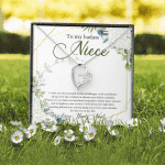 To My Badass Niece I Wish You The Strength To Face Challenges Forever Heart Necklace - Niece Birthday Gifts From Aunt