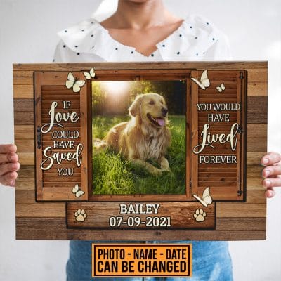 Alternative view of Custom Photo If Love Could Have Saved You Personalized Dog Memorial Framed Canvas Prints - Poster