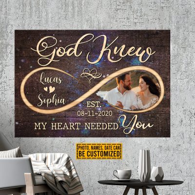 Personalized Photo God Knew My Heart Needed You Canvas Print - Wall Art - Poster