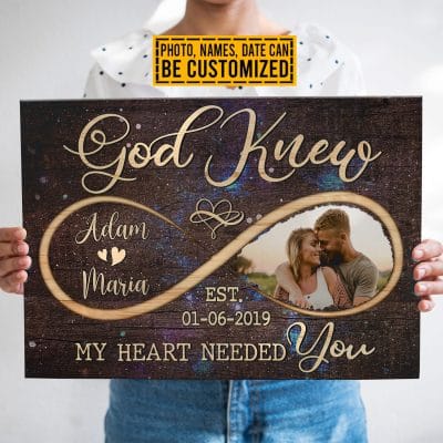Alternative view of Personalized Photo God Knew My Heart Needed You Canvas Print - Wall Art - Poster
