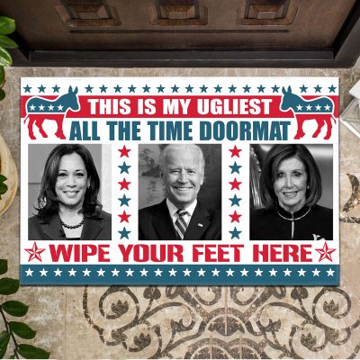 Alternative view of This Is My Ugliest All The Time Doormat Wipe Your Feet Here Funny Biden Harris Pelosi Indoor Outdoor Doormat