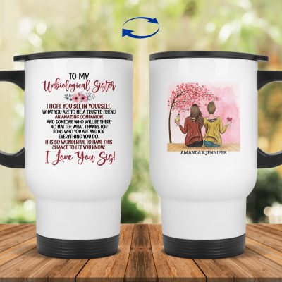 14 oz. White Travel Mug