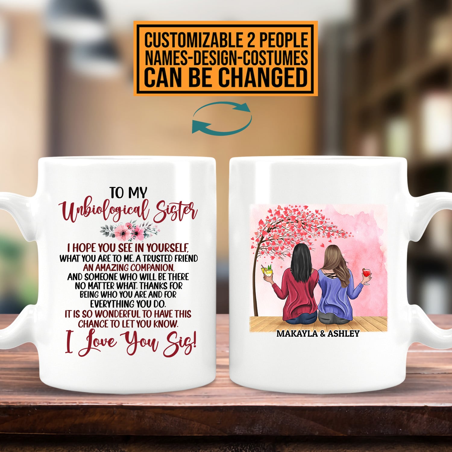 4VT. To My Unbiological Sister Mug mug mk2