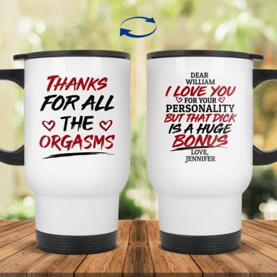 14 oz. White Travel Mug