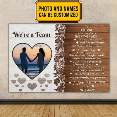Alternative view of Custom Photo We're A Team Personalized Anniversary Framed Canvas Prints - Wall Art - Couple Poster