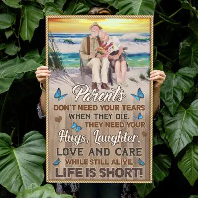 Parents Don't Need Your Tears when They Die Life Is Short Gallery Wrapped Canvas Print - Home Decor Wall Art