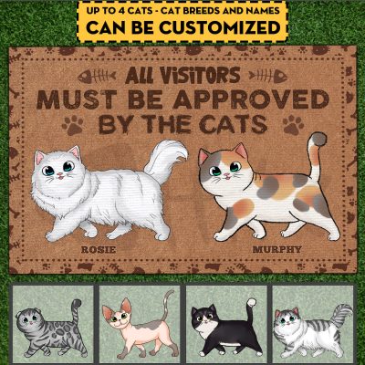 Alternative view of Personalized Cat Walking All Visitors Must Be Approved By The Cats House Doormat - Outdoor Indoor Doormat
