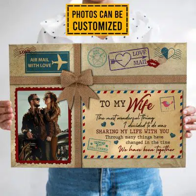 Personalized Photo To My Wife Most Wonderful Things Was Sharing Love Letter Canvas Prints - Unframed Poster