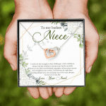 To My Badass Niece I Wish You The Strength To Face Challenges Interlocking Hearts Necklace - Niece Birthday Gifts