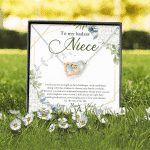 To My Badass Niece I Wish You The Strength To Face Challenges Interlocking Hearts Necklace - Niece Birthday Gifts