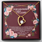 To My Girlfriend's Mom Forever Heart Pendant Necklace - Mother's Day Gift For Girlfriend's Mom - Forever Love Necklace (18K Yellow Gold)
