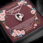 To My Girlfriend's Mom Forever Heart Pendant Necklace - Mother's Day Gift For Girlfriend's Mom